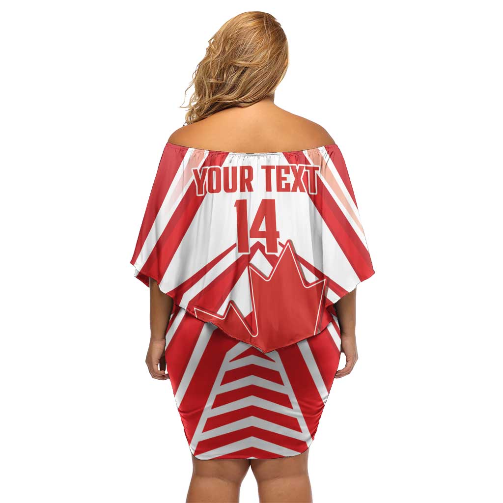 Canada 2026 Soccer Custom Off Shoulder Short Dress Les Rouges Go Champions