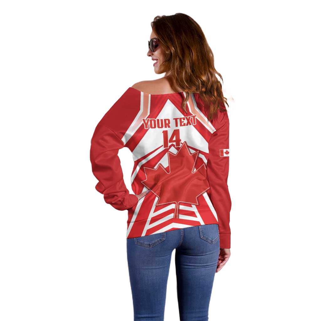 Canada 2026 Soccer Custom Off Shoulder Sweater Les Rouges Go Champions