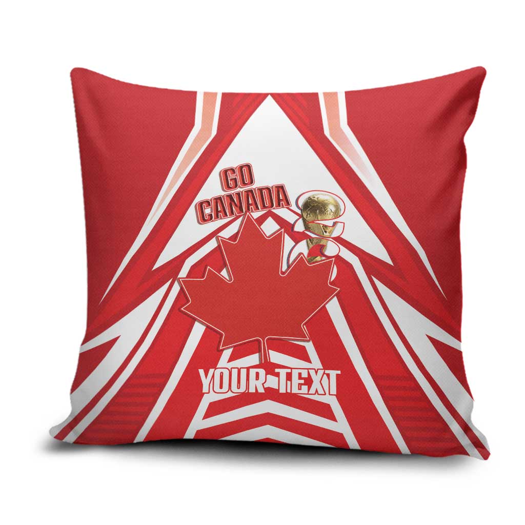 Canada 2026 Soccer Custom Pillow Cover Les Rouges Go Champions