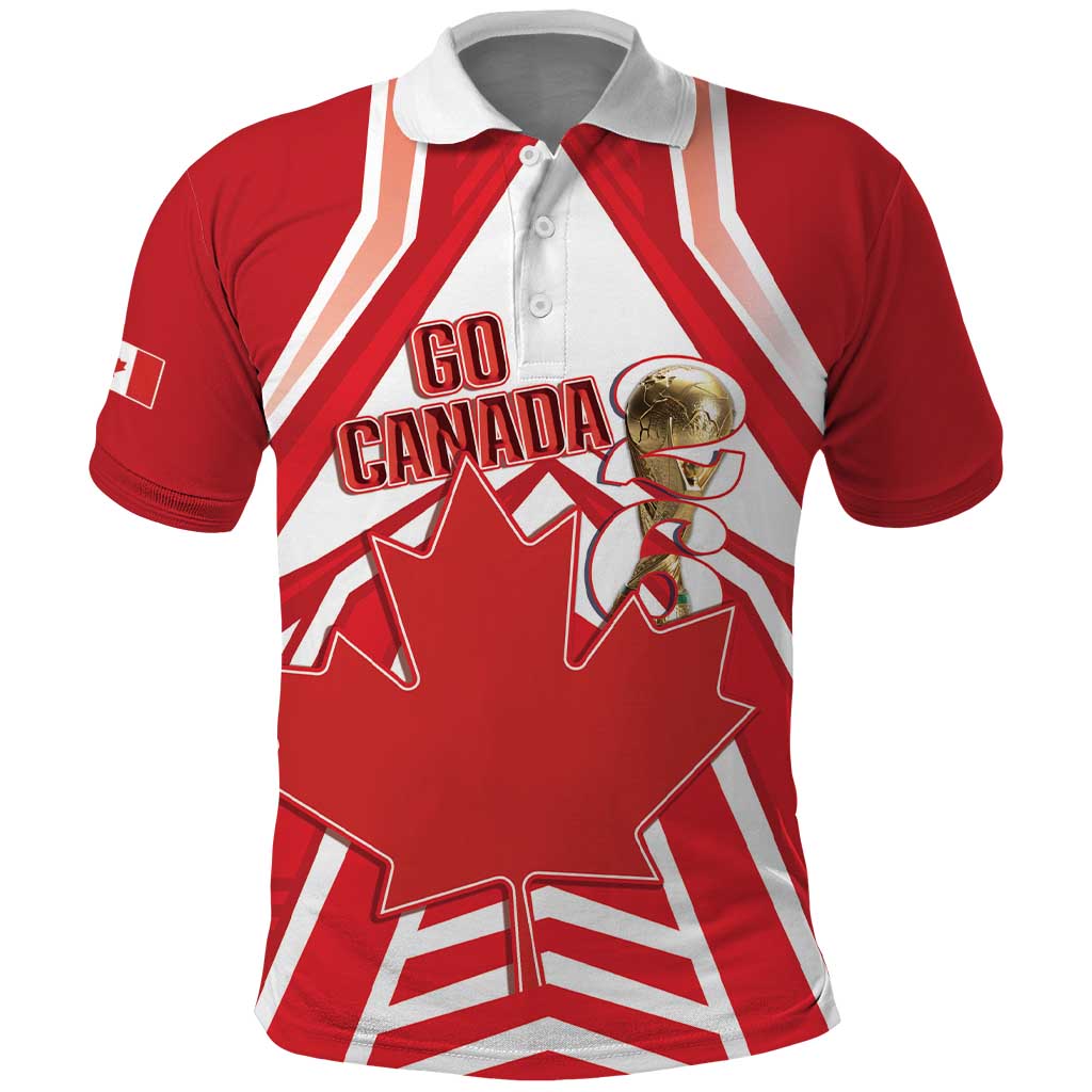Canada 2026 Soccer Custom Polo Shirt Les Rouges Go Champions