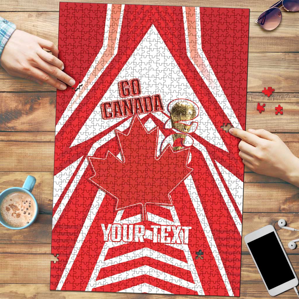Canada 2026 Soccer Custom Puzzle Les Rouges Go Champions