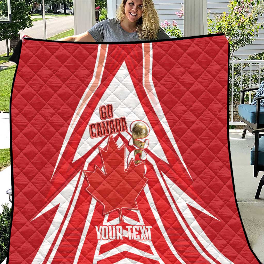 Canada 2026 Soccer Custom Quilt Les Rouges Go Champions