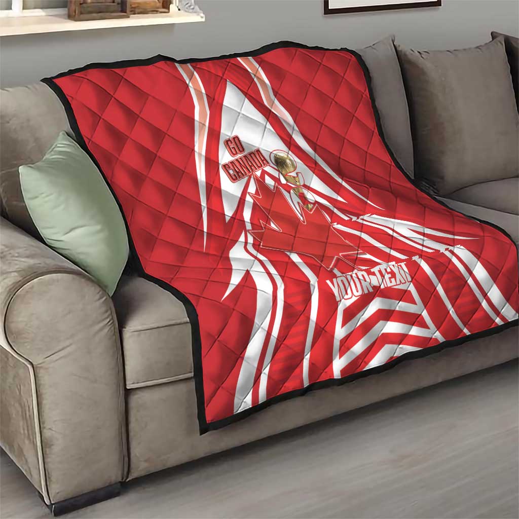 Canada 2026 Soccer Custom Quilt Les Rouges Go Champions