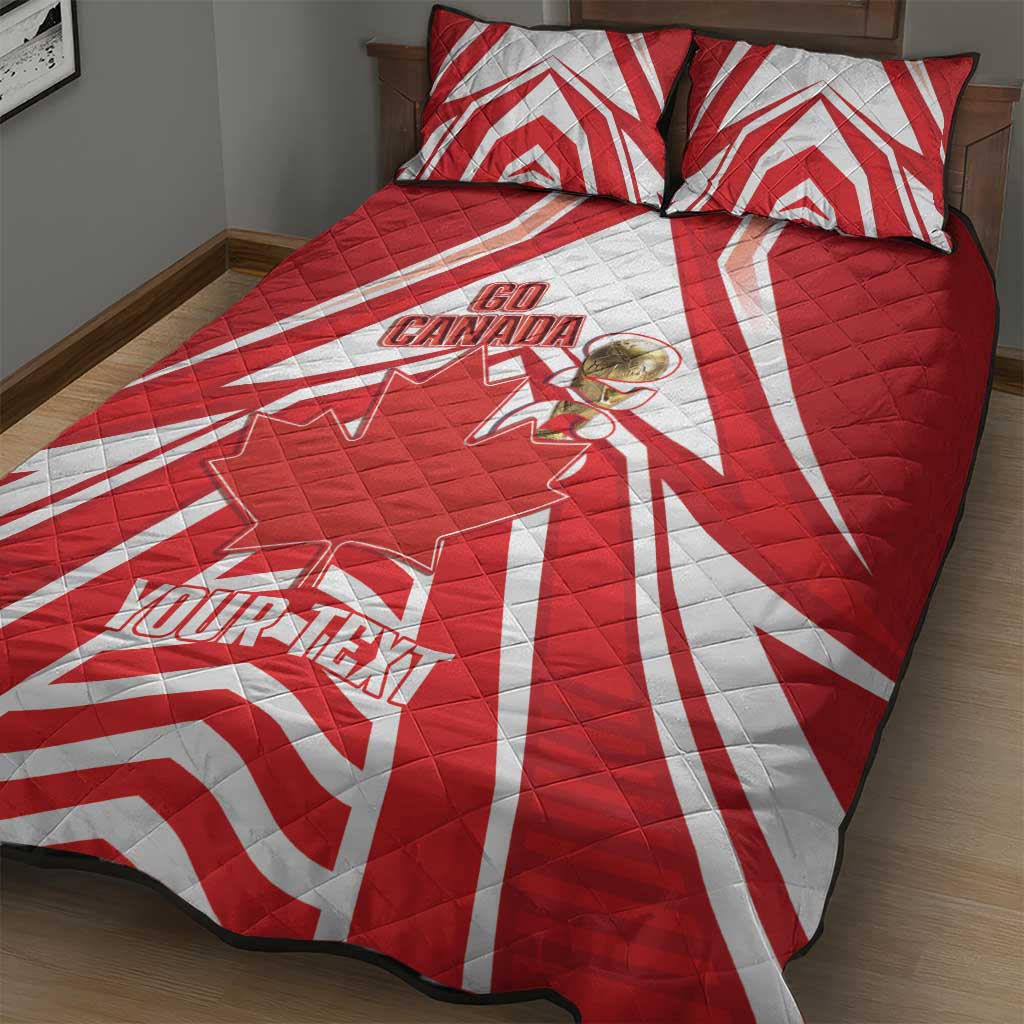 Canada 2026 Soccer Custom Quilt Bed Set Les Rouges Go Champions
