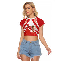 Canada 2026 Soccer Custom Raglan Cropped T Shirt Les Rouges Go Champions
