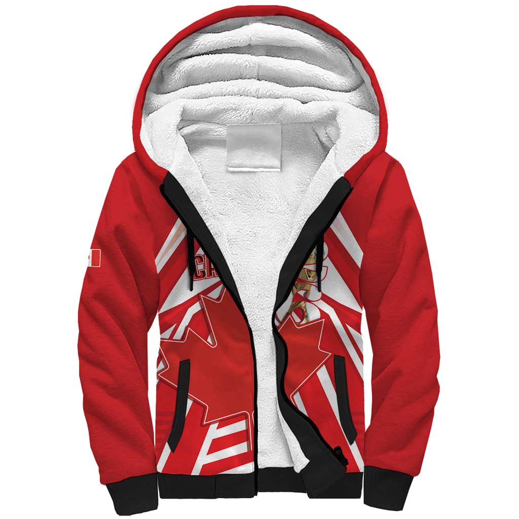 Canada 2026 Soccer Custom Sherpa Hoodie Les Rouges Go Champions