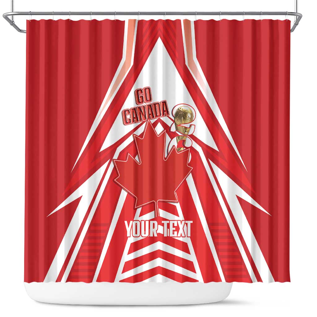 Canada 2026 Soccer Custom Shower Curtain Les Rouges Go Champions
