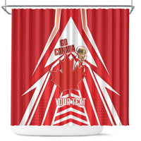 Canada 2026 Soccer Custom Shower Curtain Les Rouges Go Champions