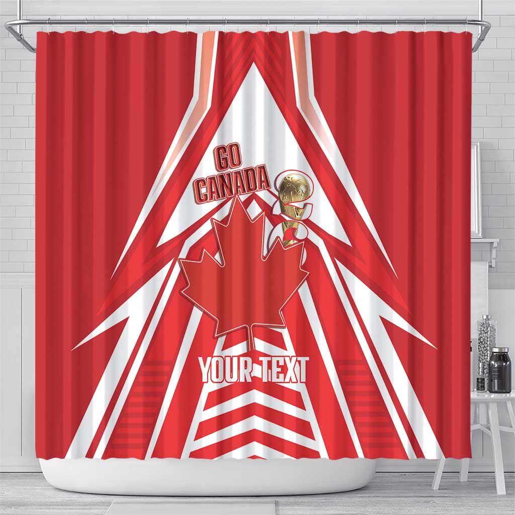 Canada 2026 Soccer Custom Shower Curtain Les Rouges Go Champions
