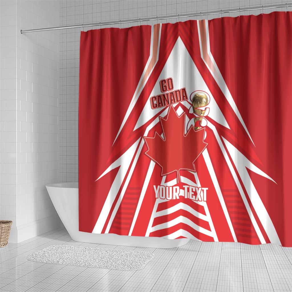 Canada 2026 Soccer Custom Shower Curtain Les Rouges Go Champions