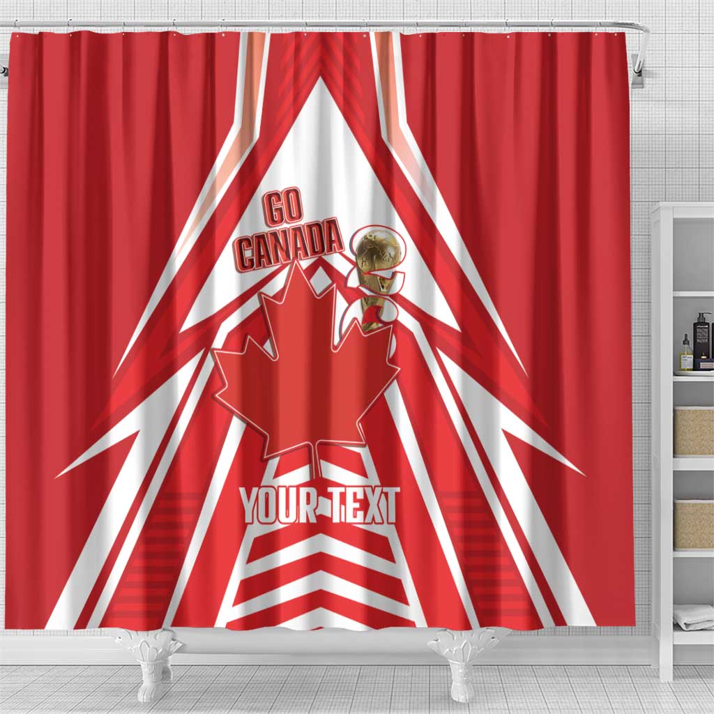 Canada 2026 Soccer Custom Shower Curtain Les Rouges Go Champions