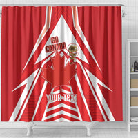 Canada 2026 Soccer Custom Shower Curtain Les Rouges Go Champions