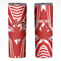 Canada 2026 Soccer Custom Skinny Tumbler Les Rouges Go Champions