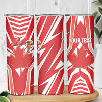 Canada 2026 Soccer Custom Skinny Tumbler Les Rouges Go Champions