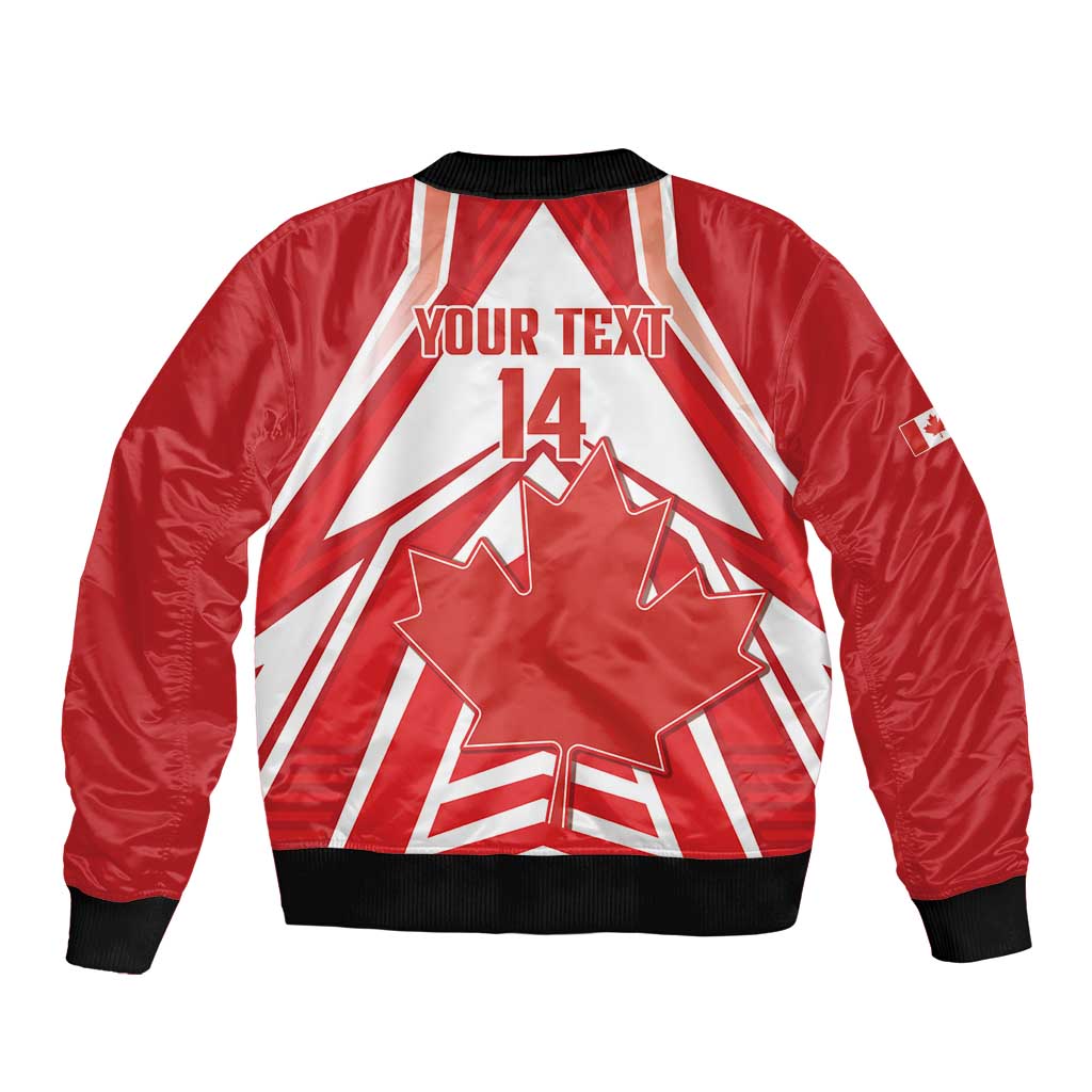 Canada 2026 Soccer Custom Sleeve Zip Bomber Jacket Les Rouges Go Champions