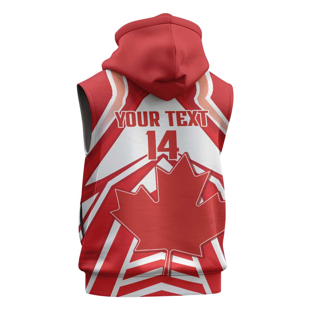 Canada 2026 Soccer Custom Sleeveless Hoodie Les Rouges Go Champions