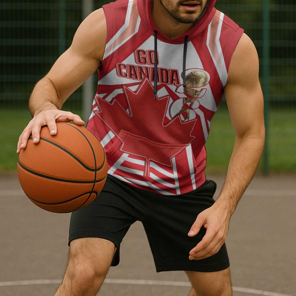 Canada 2026 Soccer Custom Sleeveless Hoodie Les Rouges Go Champions
