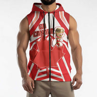 Canada 2026 Soccer Custom Sleeveless Zip Hoodie Les Rouges Go Champions