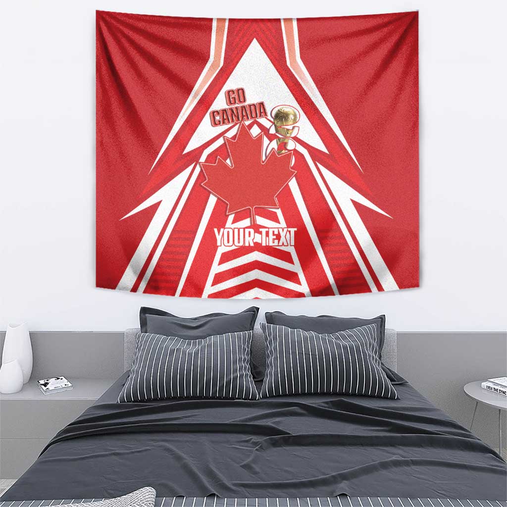 Canada 2026 Soccer Custom Tapestry Les Rouges Go Champions