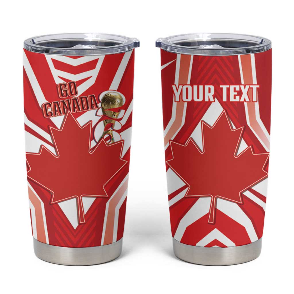 Canada 2026 Soccer Custom Tumbler Cup Les Rouges Go Champions