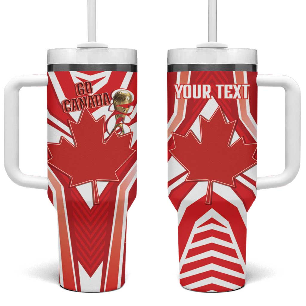 Canada 2026 Soccer Custom Tumbler With Handle Les Rouges Go Champions