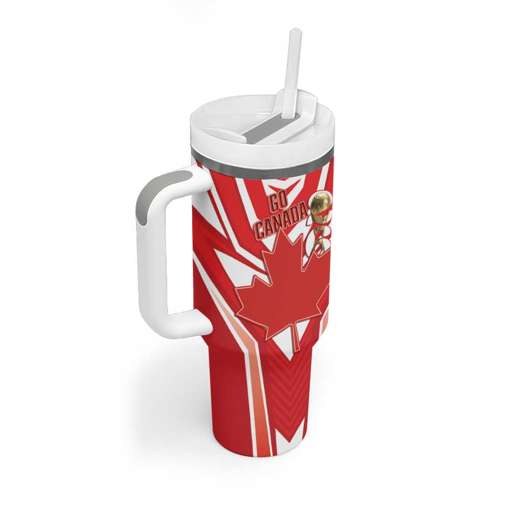 Canada 2026 Soccer Custom Tumbler With Handle Les Rouges Go Champions