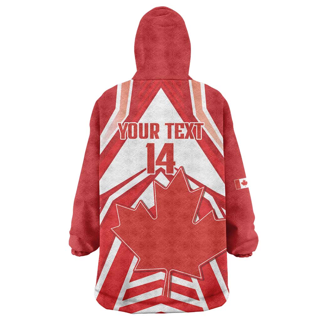 Canada 2026 Soccer Custom Wearable Blanket Hoodie Les Rouges Go Champions