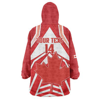 Canada 2026 Soccer Custom Wearable Blanket Hoodie Les Rouges Go Champions