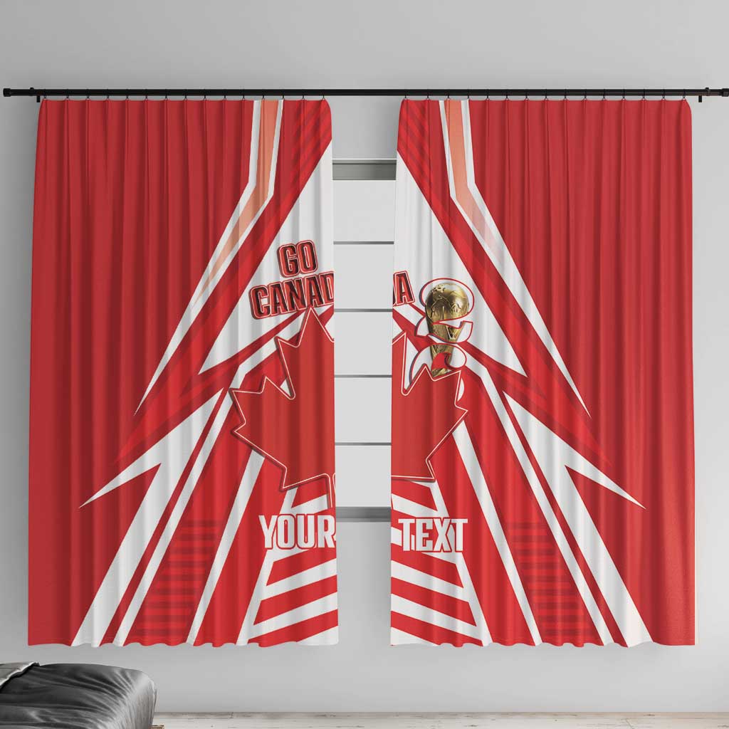 Canada 2026 Soccer Custom Window Curtain Les Rouges Go Champions