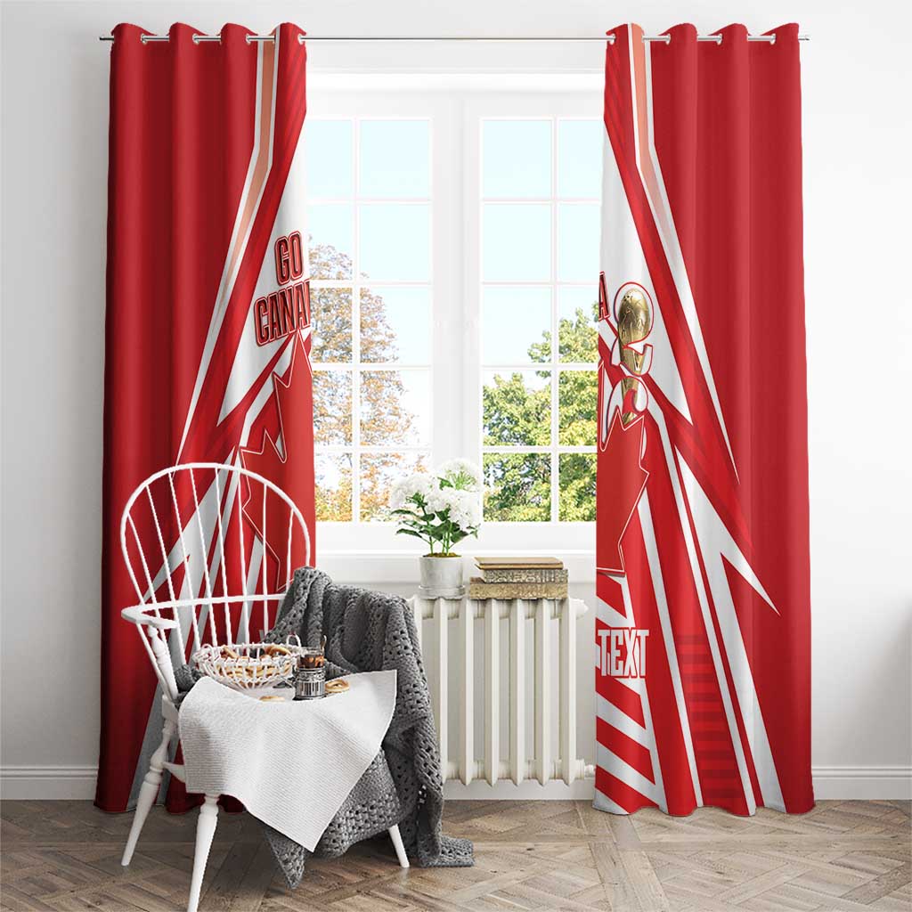 Canada 2026 Soccer Custom Window Curtain Les Rouges Go Champions