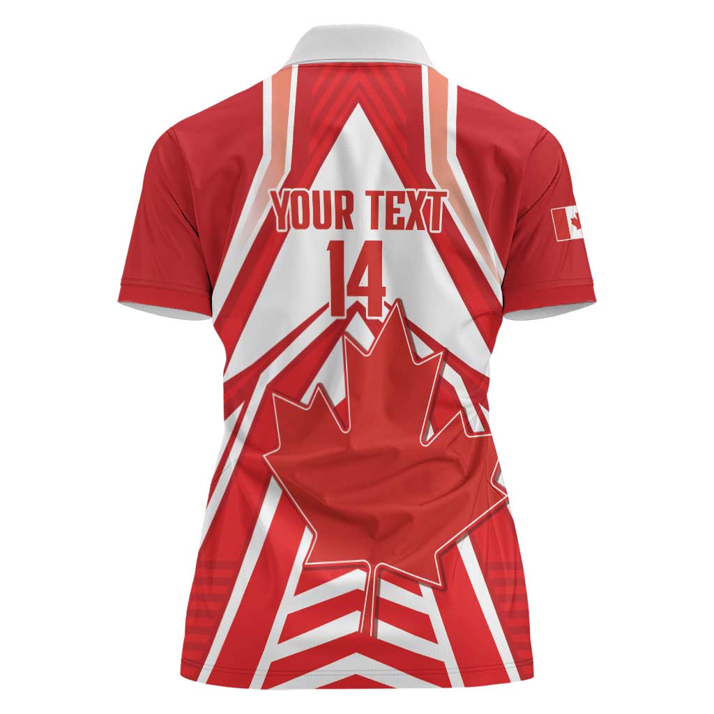 Canada 2026 Soccer Custom Women Polo Shirt Les Rouges Go Champions