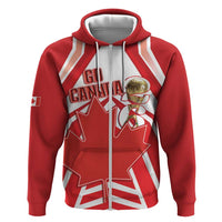 Canada 2026 Soccer Custom Zip Hoodie Les Rouges Go Champions