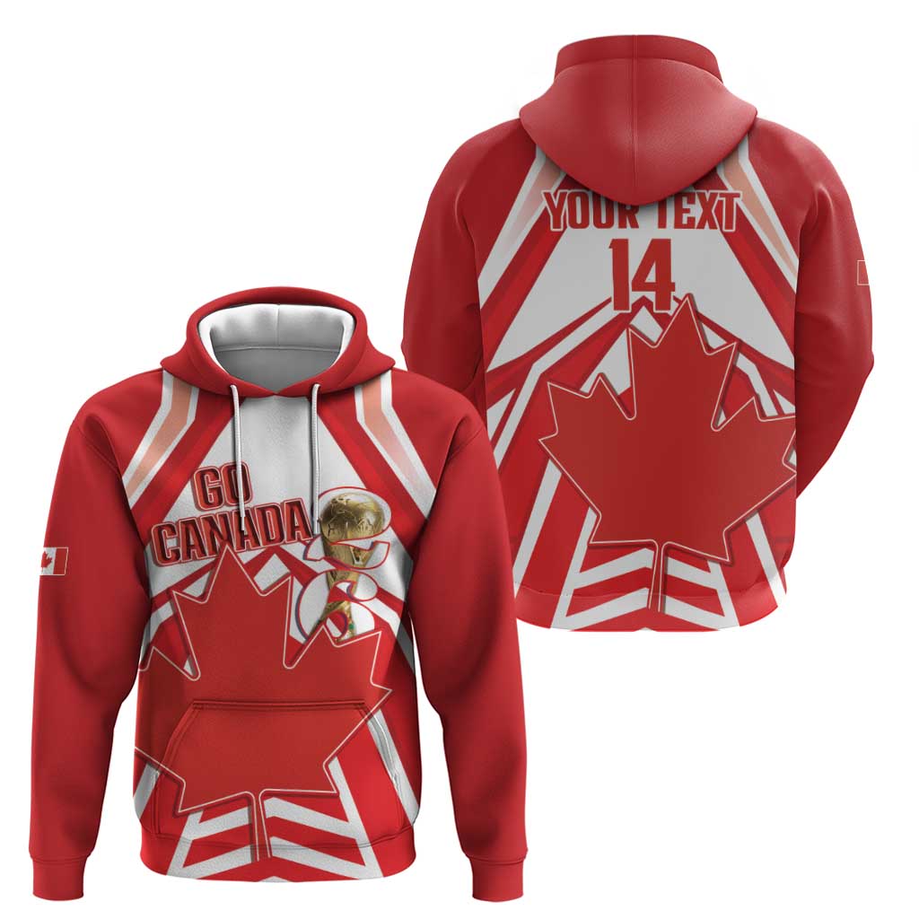 Canada 2026 Soccer Custom Zip Hoodie Les Rouges Go Champions