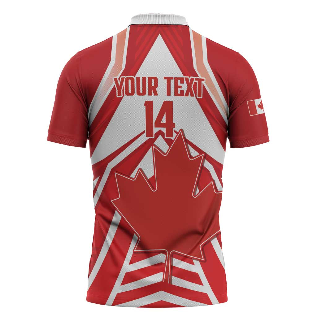 Canada 2026 Soccer Custom Zipper Polo Shirt Les Rouges Go Champions