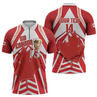 Canada 2026 Soccer Custom Zipper Polo Shirt Les Rouges Go Champions
