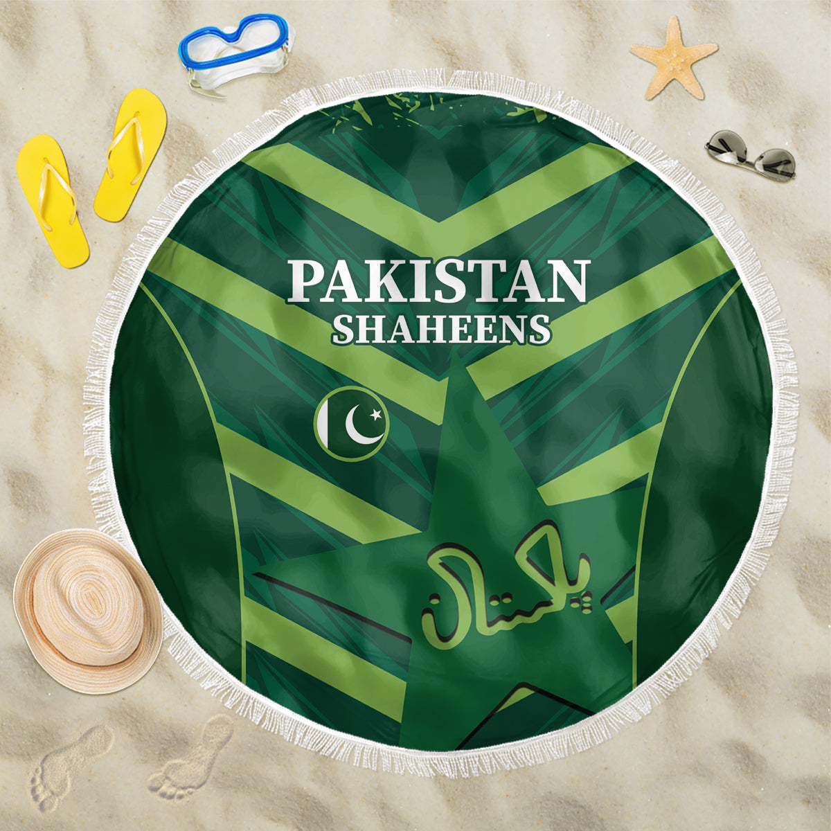 Custom Pakistan Cricket Beach Blanket 2024 World Cup Go Shaheens