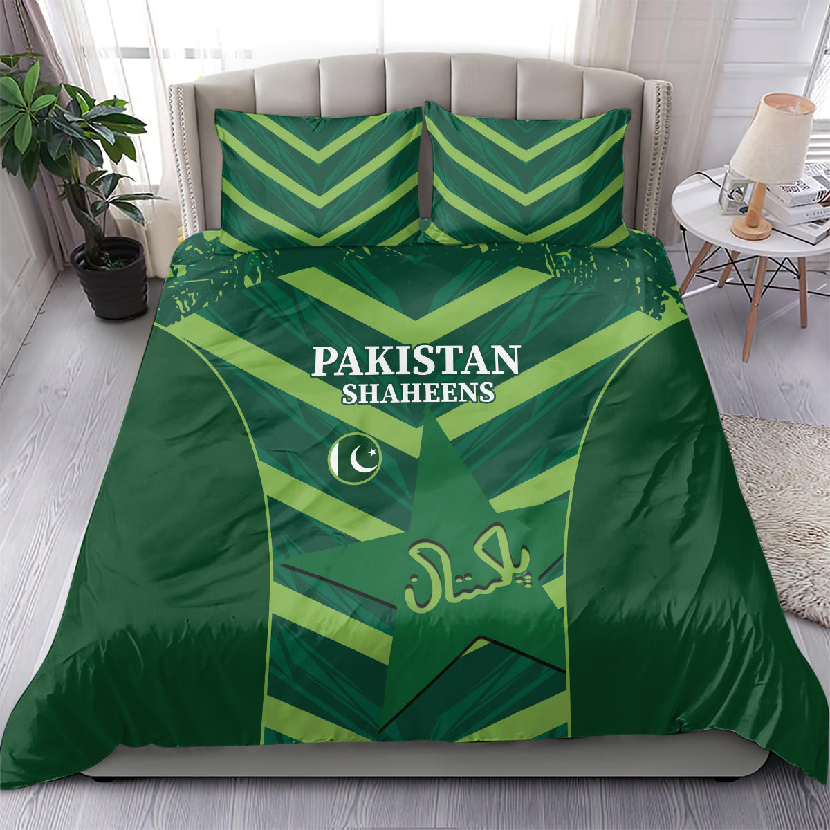 Pakistan Cricket Bedding Set 2024 World Cup Go Shaheens - Wonder Print Shop