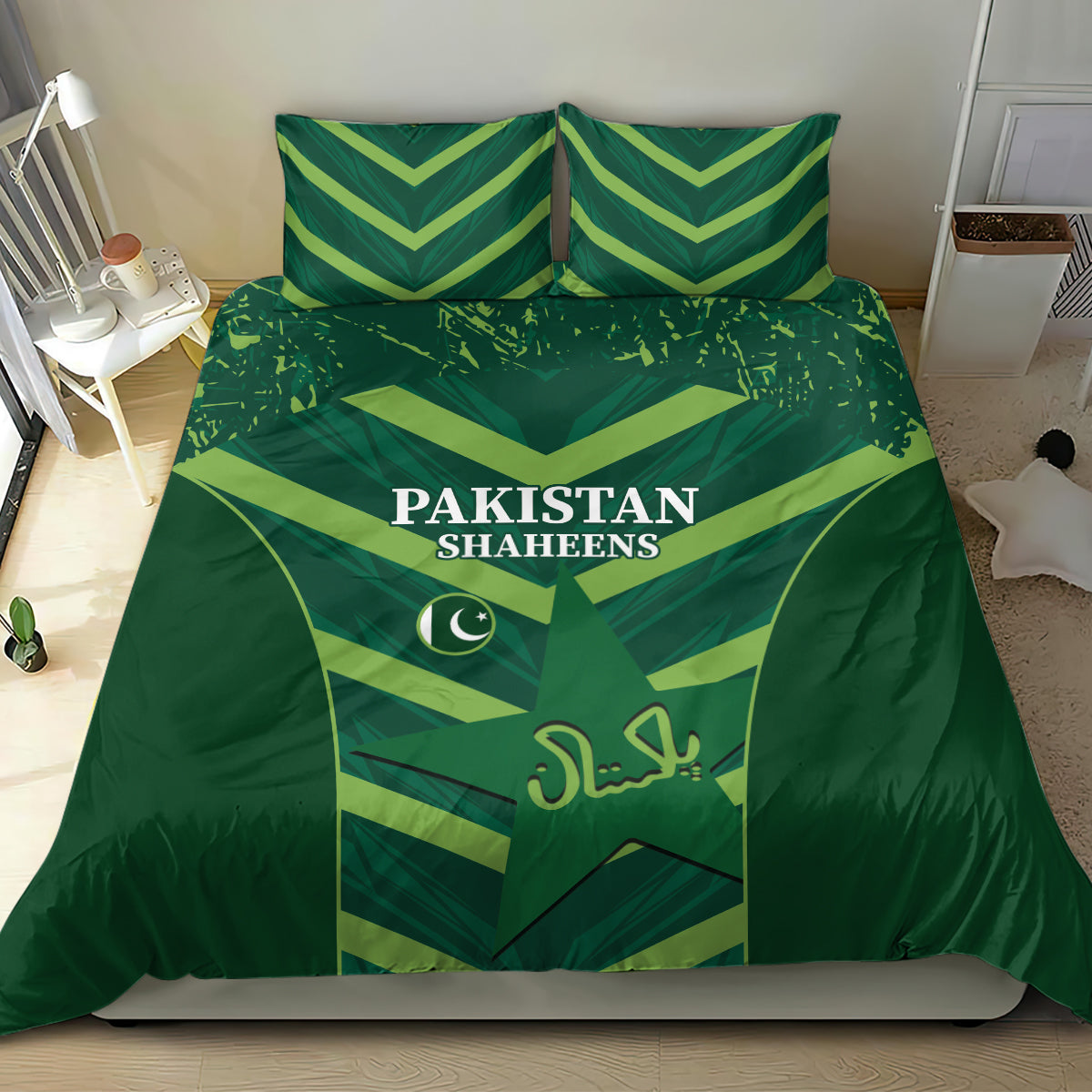 Pakistan Cricket Bedding Set 2024 World Cup Go Shaheens - Wonder Print Shop