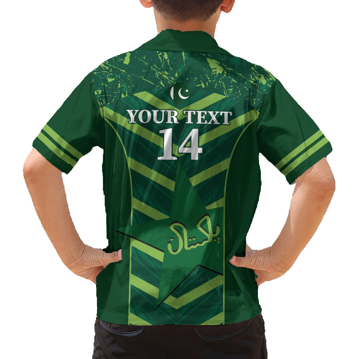 Custom Pakistan Cricket Family Matching Off The Shoulder Long Sleeve Dress and Hawaiian Shirt 2024 World Cup Go Shaheens - Wonder Print Shop
