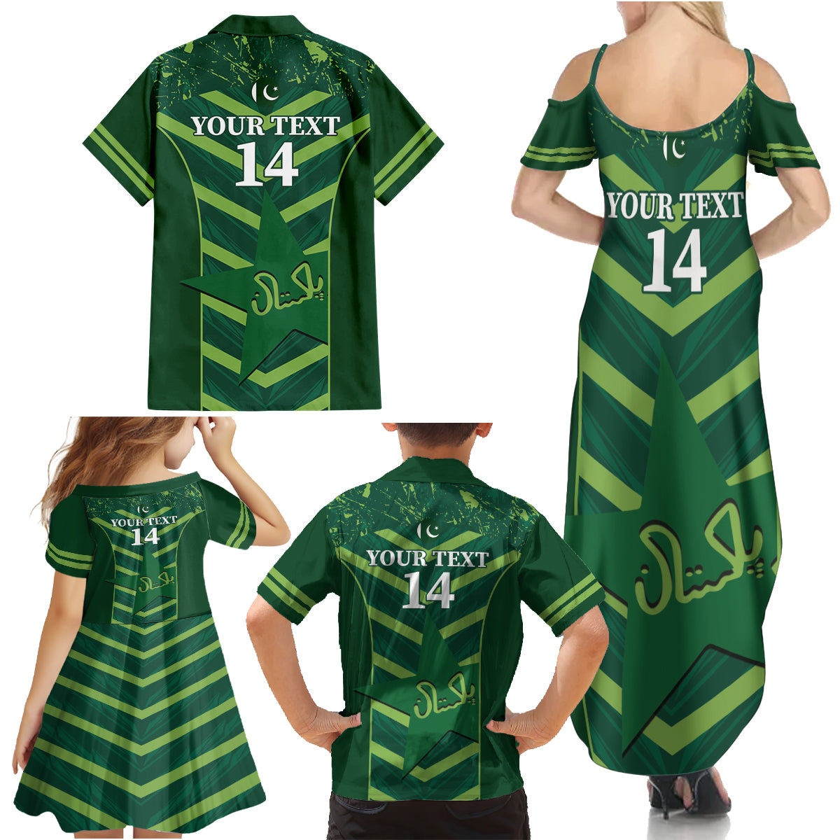 Custom Pakistan Cricket Family Matching Summer Maxi Dress and Hawaiian Shirt 2024 World Cup Go Shaheens - Wonder Print Shop