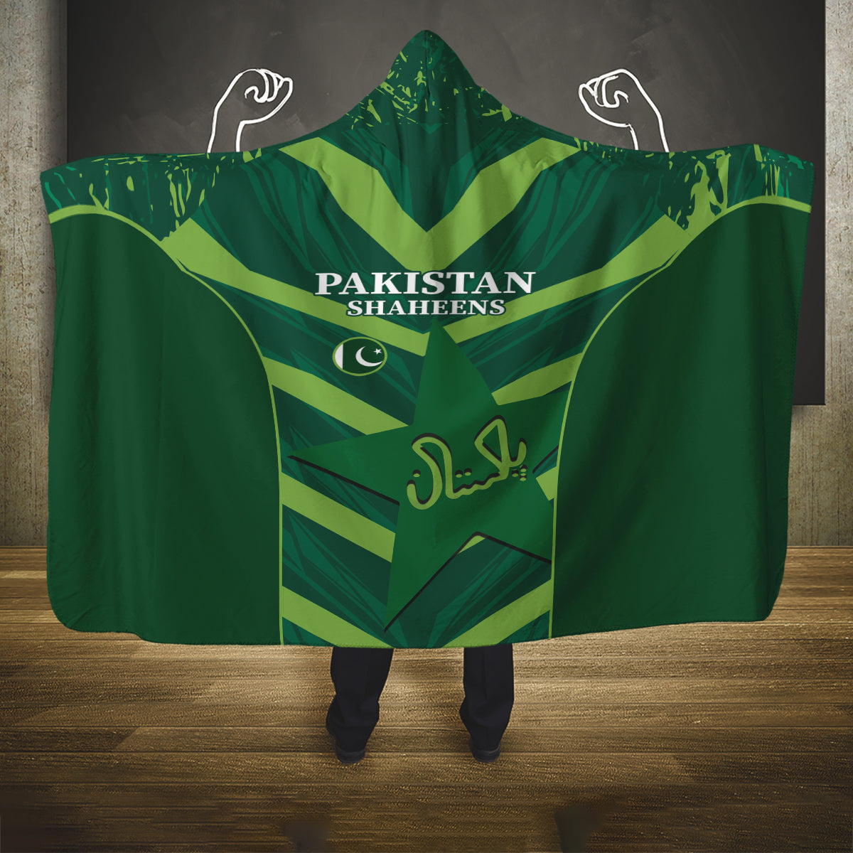 Custom Pakistan Cricket Hooded Blanket 2024 World Cup Go Shaheens