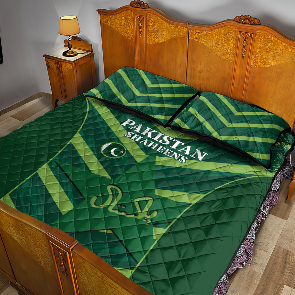 Pakistan Cricket Quilt Bed Set 2024 World Cup Go Shaheens - Wonder Print Shop