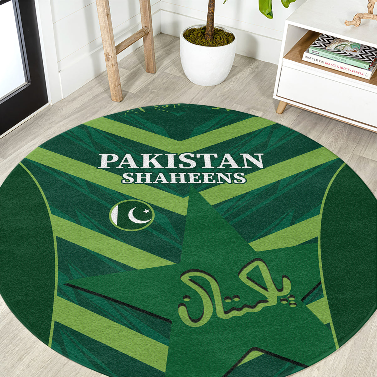 Custom Pakistan Cricket Round Carpet 2024 World Cup Go Shaheens