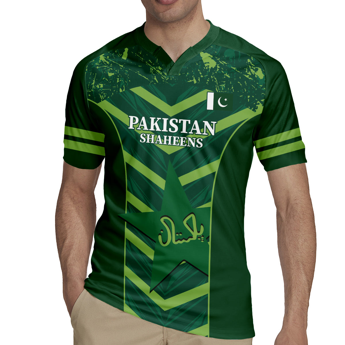 Custom Pakistan Cricket Rugby Jersey 2024 World Cup Go Shaheens - Wonder Print Shop