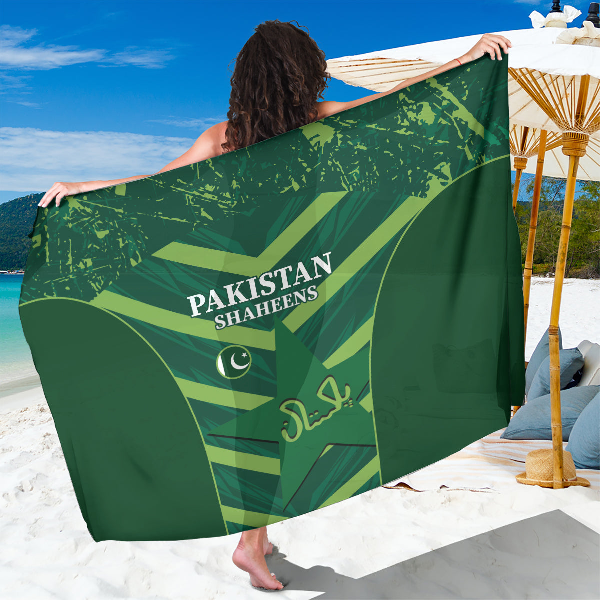 Pakistan Cricket Sarong 2024 World Cup Go Shaheens - Wonder Print Shop