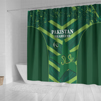 Custom Pakistan Cricket Shower Curtain 2024 World Cup Go Shaheens