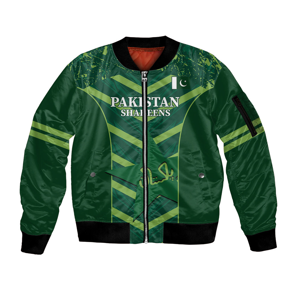 Custom Pakistan Cricket Sleeve Zip Bomber Jacket 2024 World Cup Go Shaheens - Wonder Print Shop
