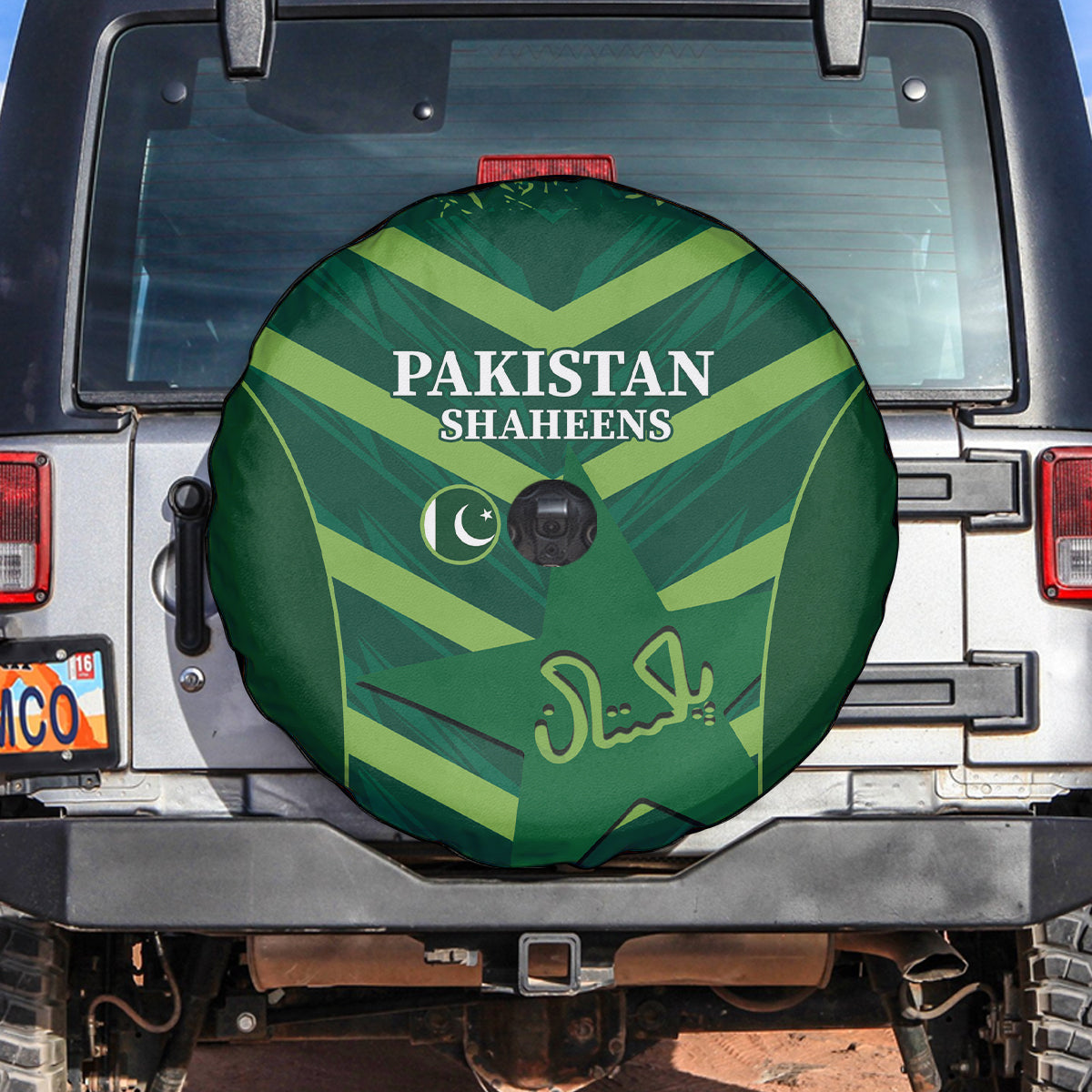 Custom Pakistan Cricket Spare Tire Cover 2024 World Cup Go Shaheens