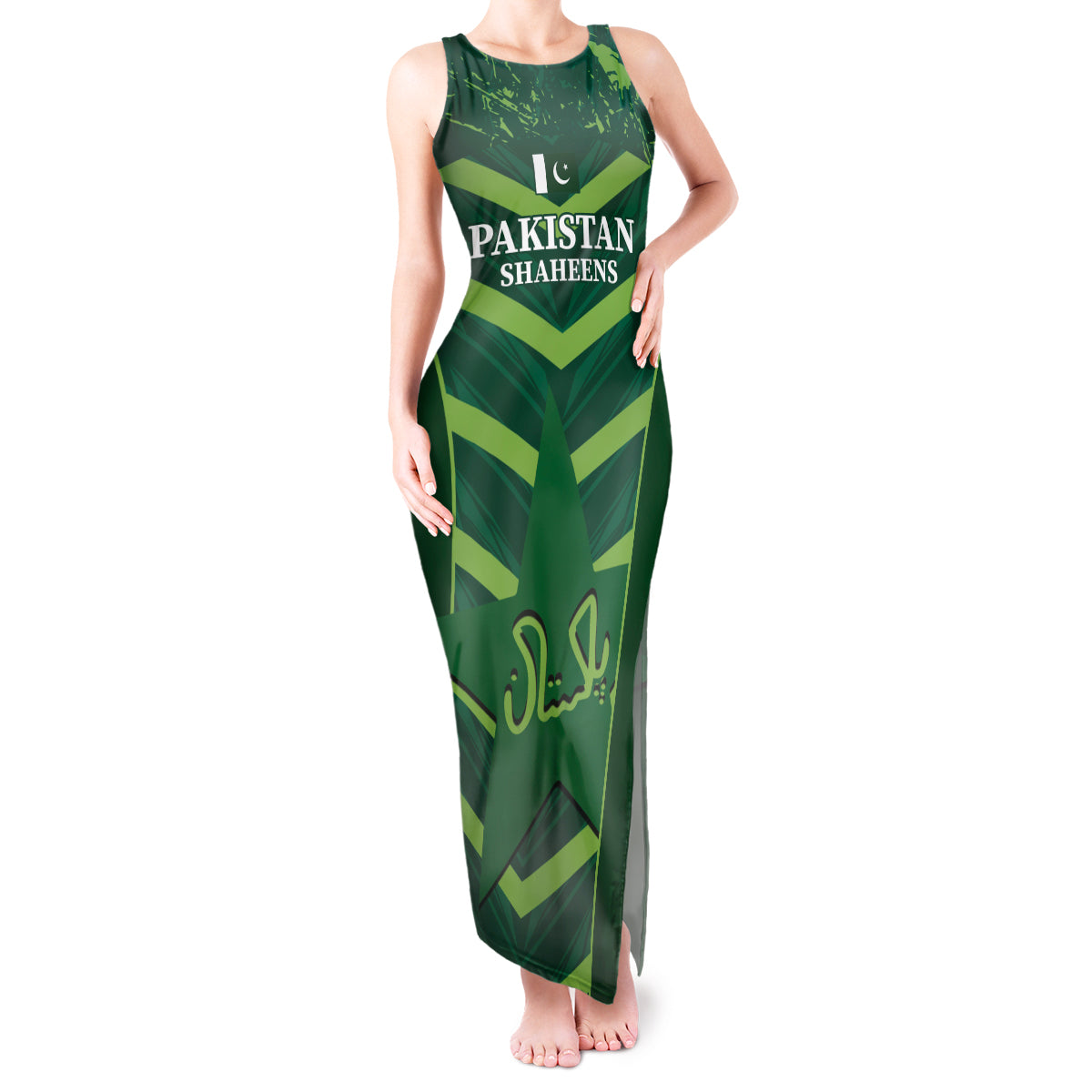 Custom Pakistan Cricket Tank Maxi Dress 2024 World Cup Go Shaheens - Wonder Print Shop