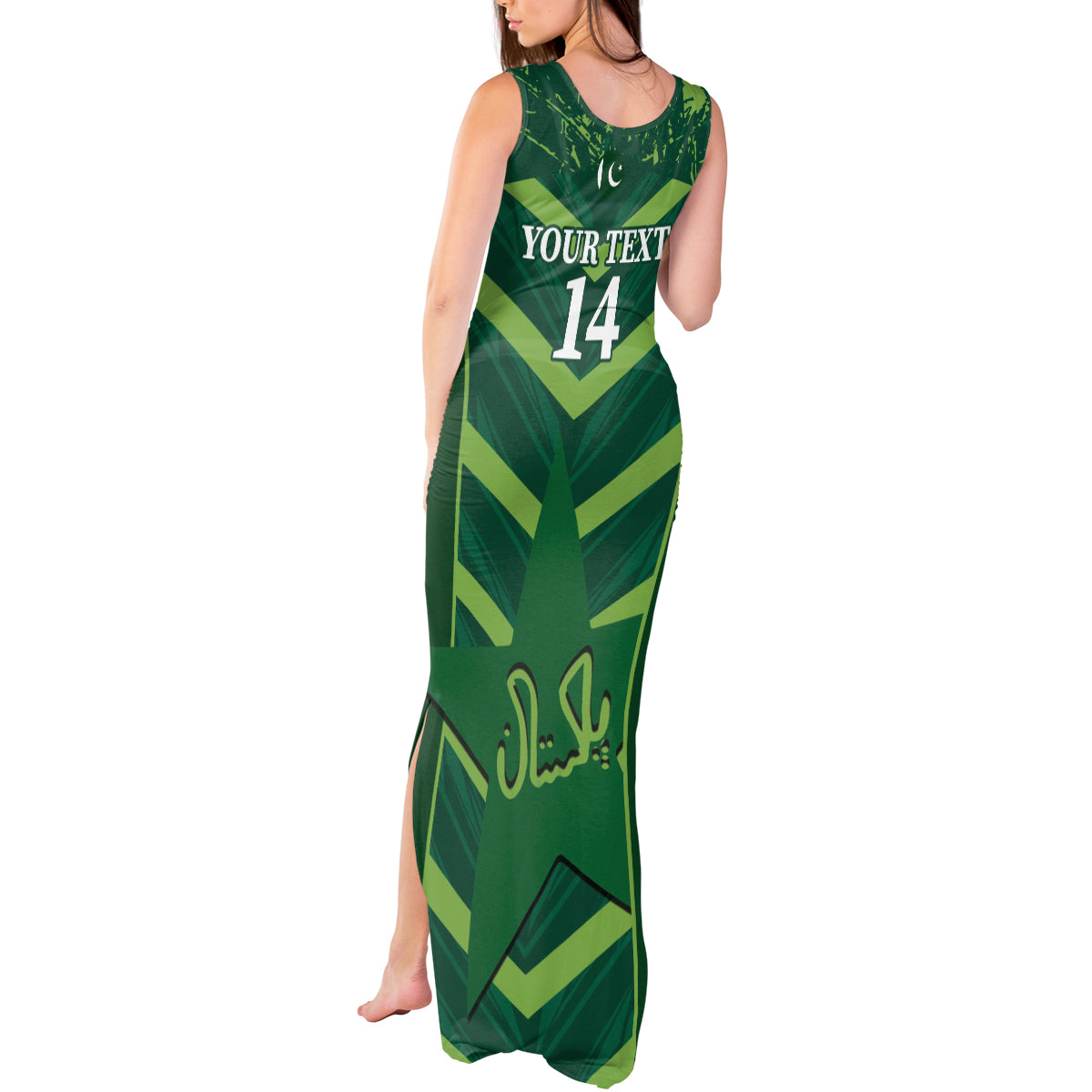 Custom Pakistan Cricket Tank Maxi Dress 2024 World Cup Go Shaheens - Wonder Print Shop